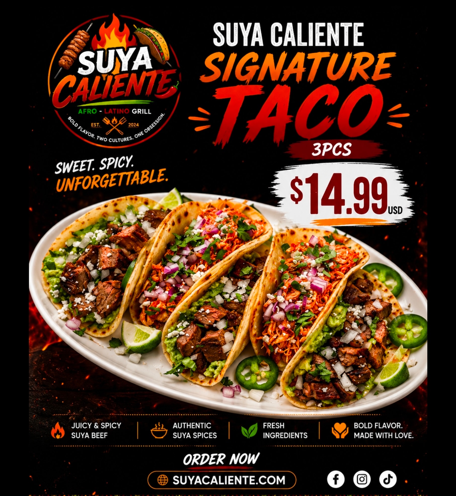 Suya Taco 3pcs